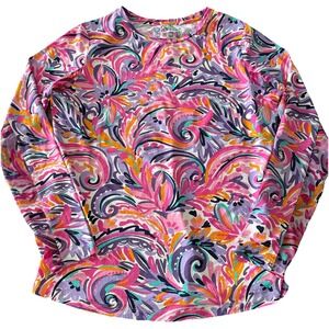 Ibkul Womens M Colorful Golf top shirt mesh long sleeve UPF 50+ athletic bright